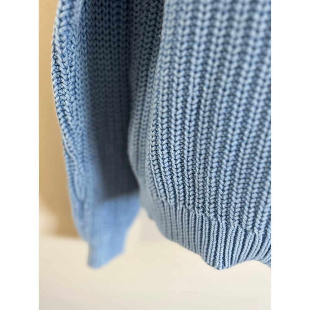 Z Supply Blue Cotton Mock Neck Chunky Knit Sweater XS - Picture 3 of 9